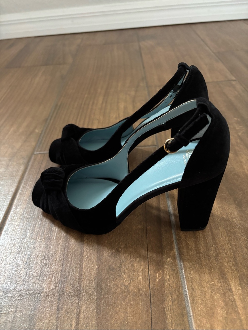 Frances Valentine black suede "Reese" pumps